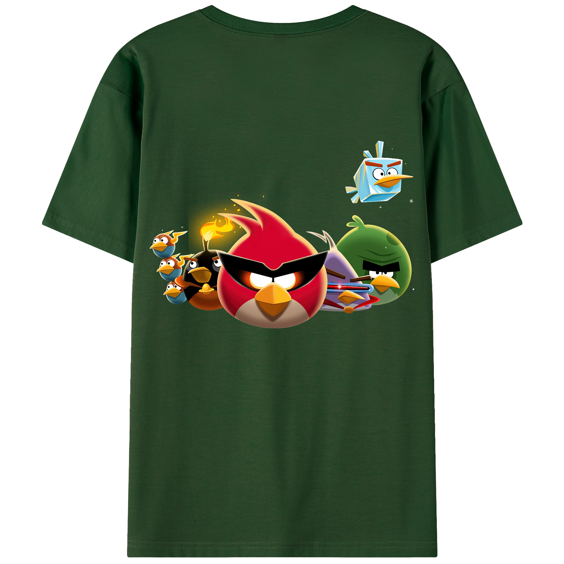 （画像用） Angry Birds アングリーバード 綿100％半袖Tシャツ（背面プリント）